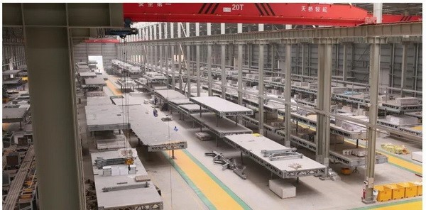 Modular factory construction production line