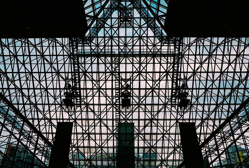 modular steel space truss roof structure