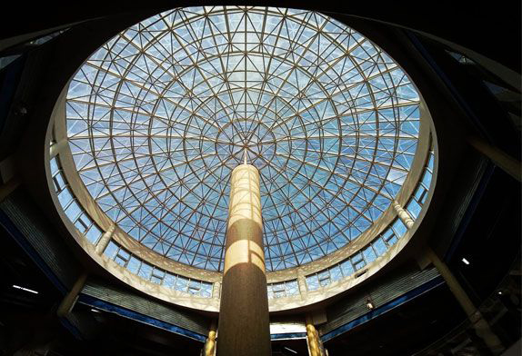 Skylight integrated into a space frame structure