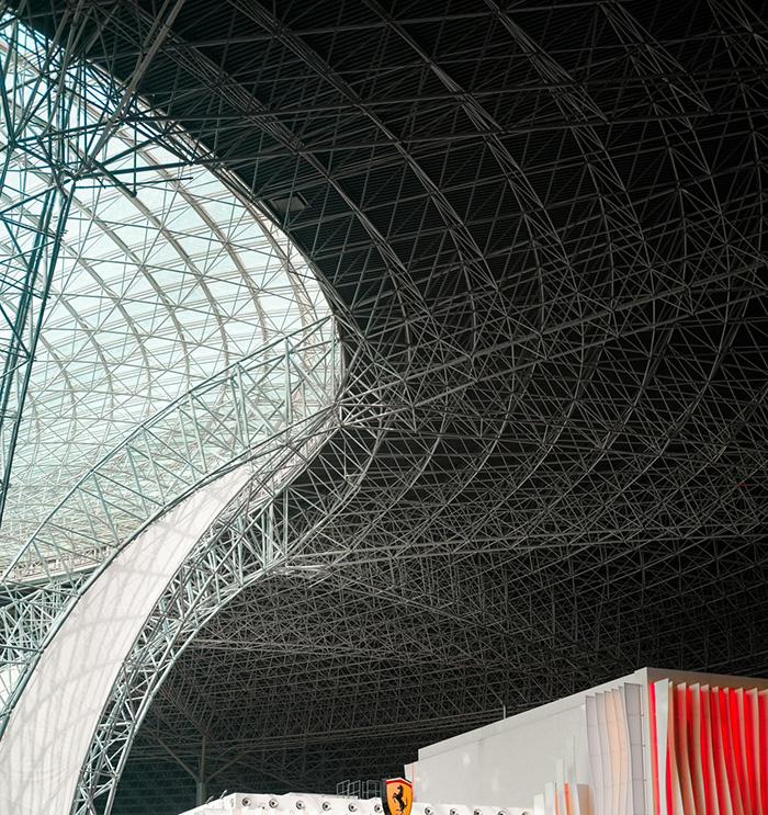 Stadium steel space truss roof